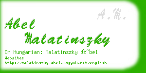 abel malatinszky business card